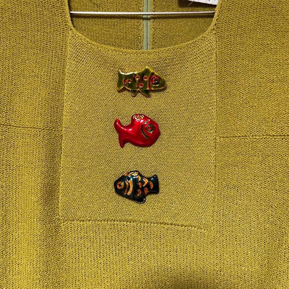 Vintage Steve Fabrikant at for NEIMAN MArcus Knit fish dress - Picture 7 of 17